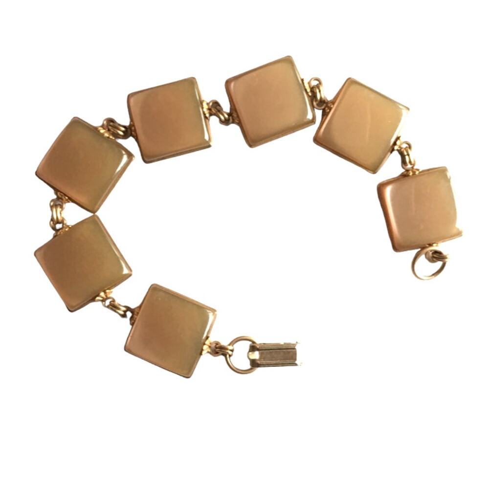 Chunky champagne luminescent squares bracelet